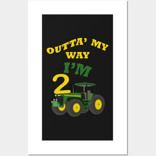 Birthday 2 Year Old Cards & Gifts Two I’m Two Tractor Birthday Party Theme Farm Posters and Art